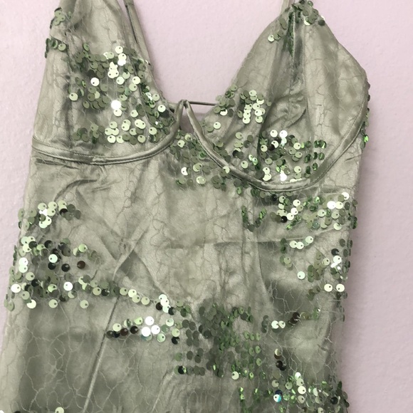 Lulu's Light Green Sequin Dress - Picture 5 of 13